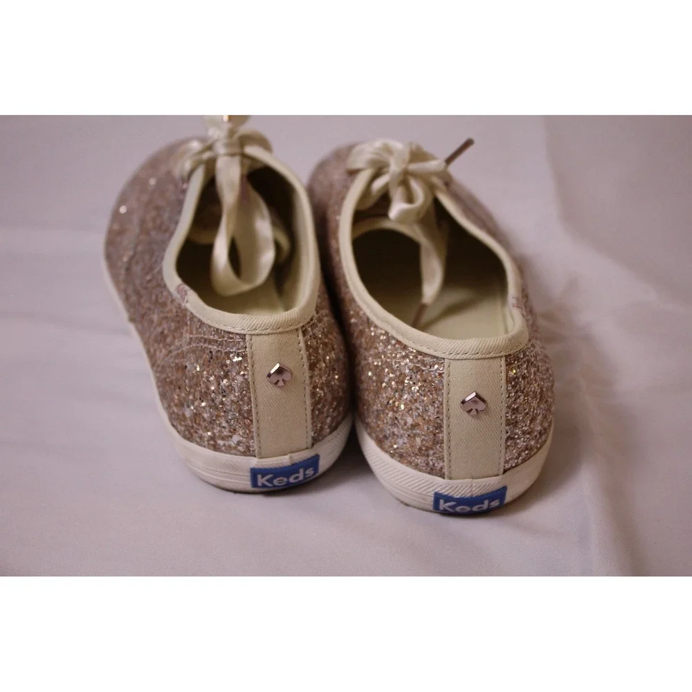 Keds X Kate Spade New York Women 9.5 Champion Ks Gold Glitter‎ Multi Sneakers
